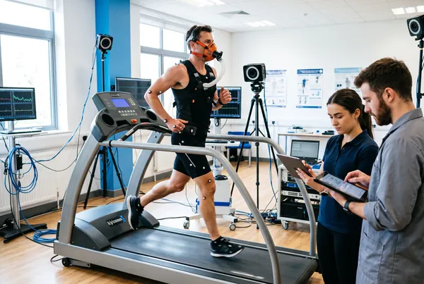 Spor bilimleri laboratuvarında performans testi yapan öğrenciler